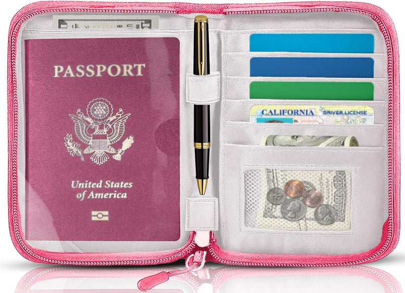 EPIMA Passport Holder for Travel Essentials, RFID Blocking Protector Passport Wallets, Passport Document Organizer Case for Travel Must Have, Passport Book for Women, Couple, Family Cards, Tickets, ID, Cash - Image 1